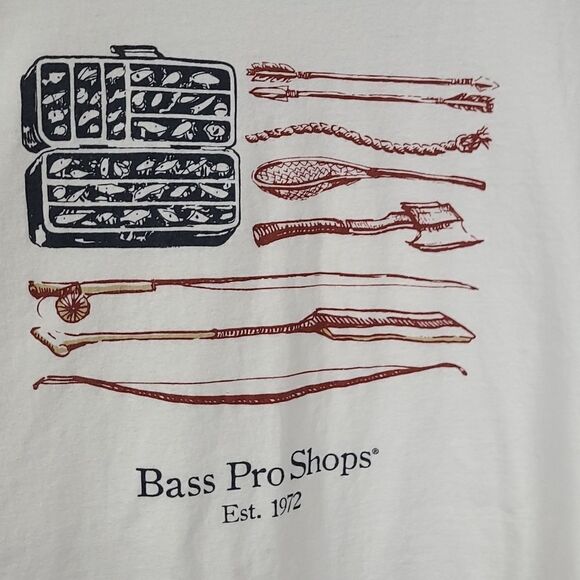 Bass Pro Shops Fishing Americana Tackle Box Flag Stars & Stripes USA Men's Large - Picture 2 of 5